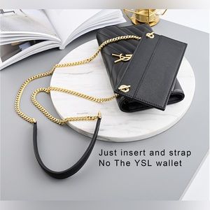 Wallet On Chain Converter black Insert GOLD Chains WOC for YSL, LV, Chanel, Etc!